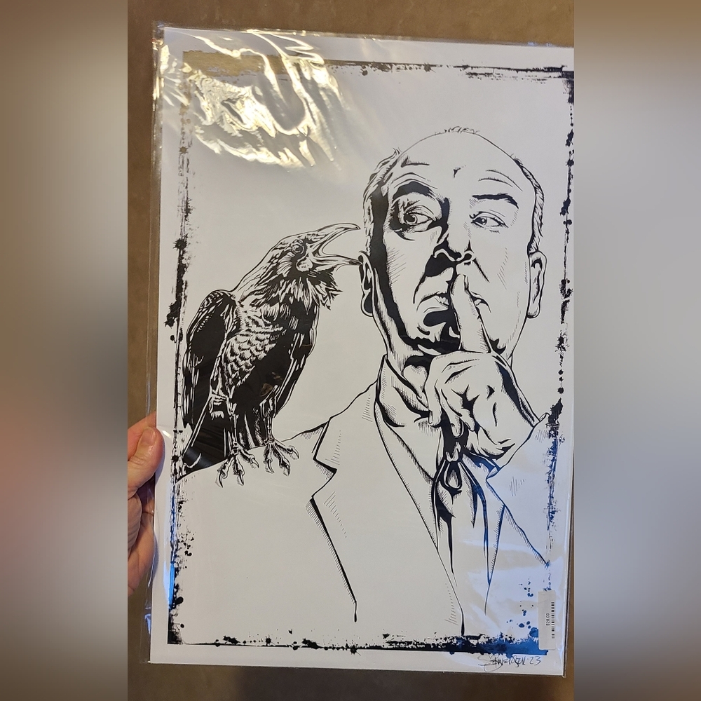 Alfred Hitchcock Print NEW